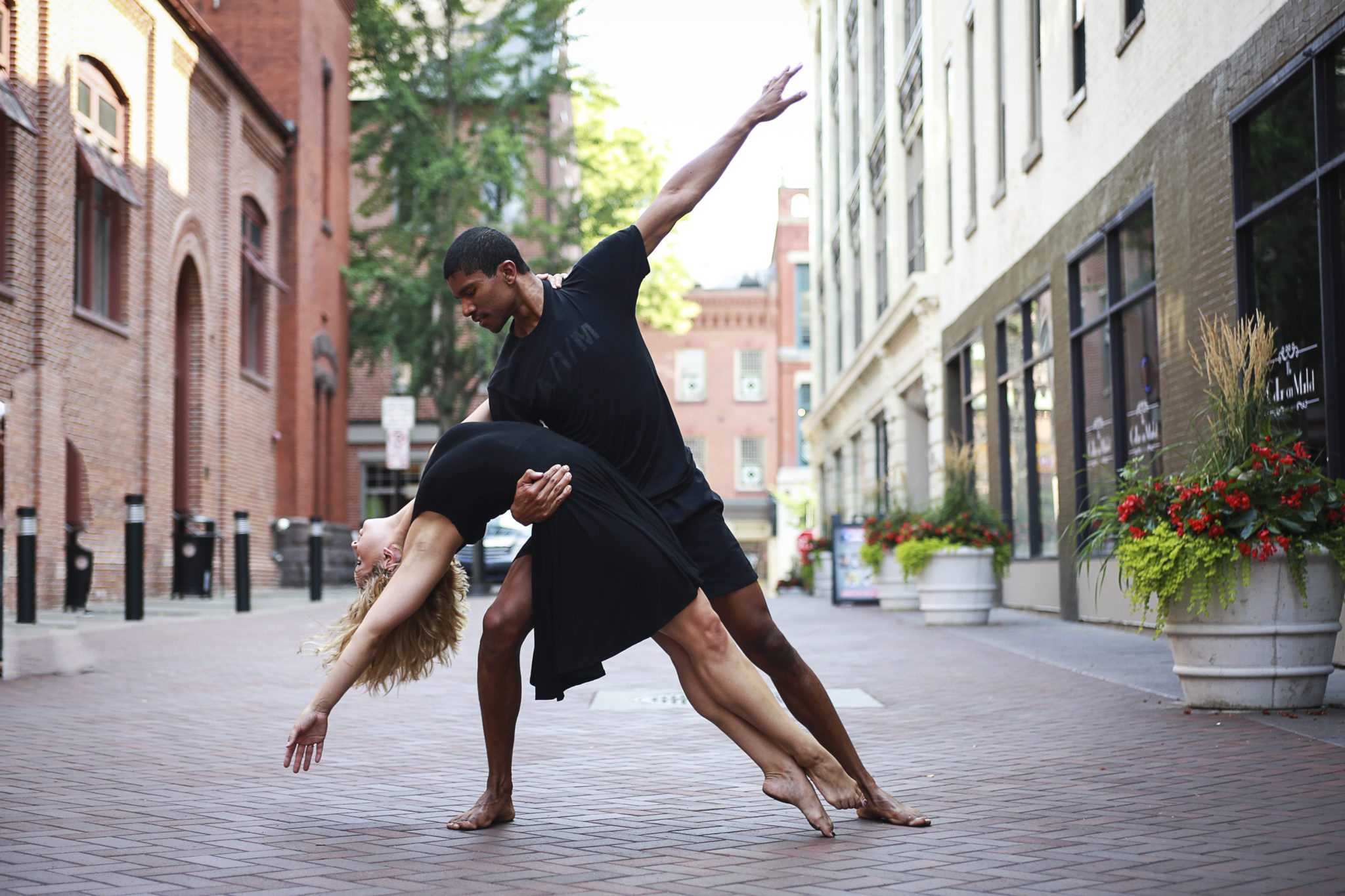 Durang Dance Collective dancers outside Lancaster Central Market.